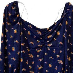 Women's Blue floral retro pinup 12